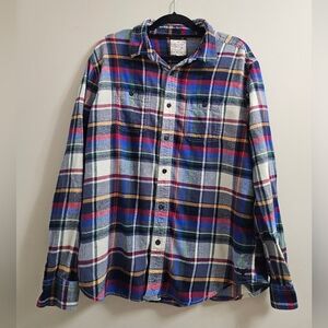 American Eagle Heritage Flannel Shirt Mens XL Classic Fit Plaid Button Down